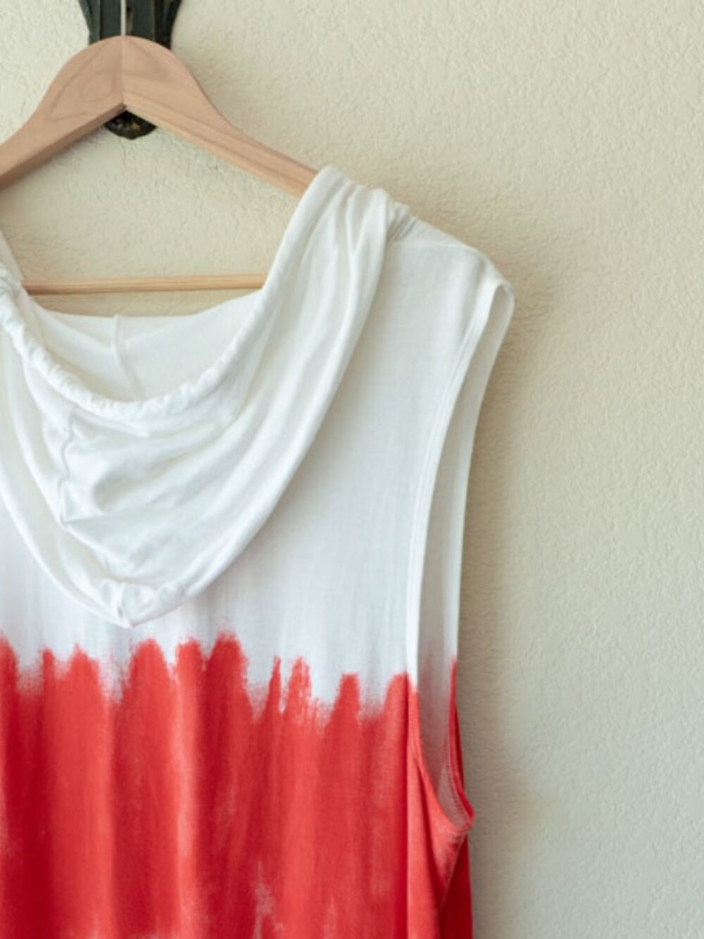 Live Well Active Hoodie Dress XL Tie Dye Red White Blue Sleeveless - Picture 10 of 12